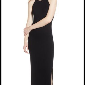 Soprano ribbed maxi dress in navy blue